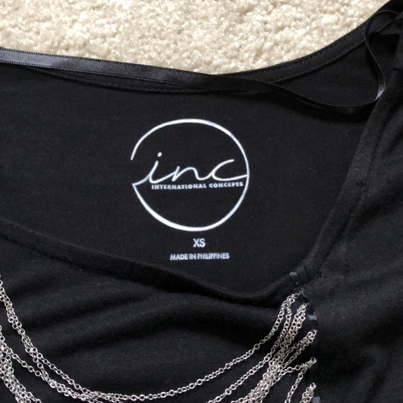 INC black top with small chains down the center - Picture 2 of 10